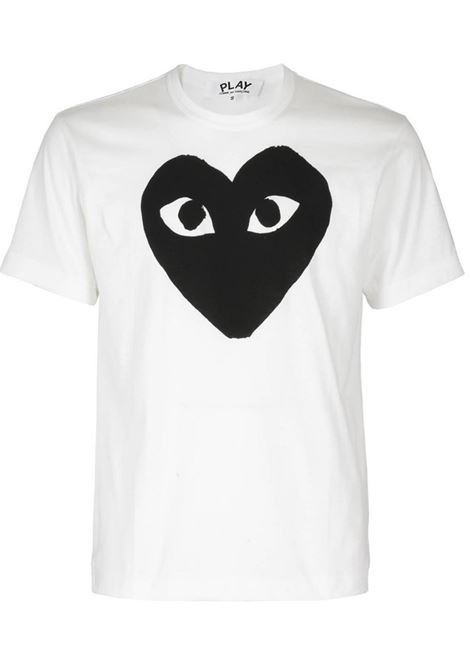 t-shirt black heart unisex bianco COMME DES GARÇONS PLAY | AX-T070-0511